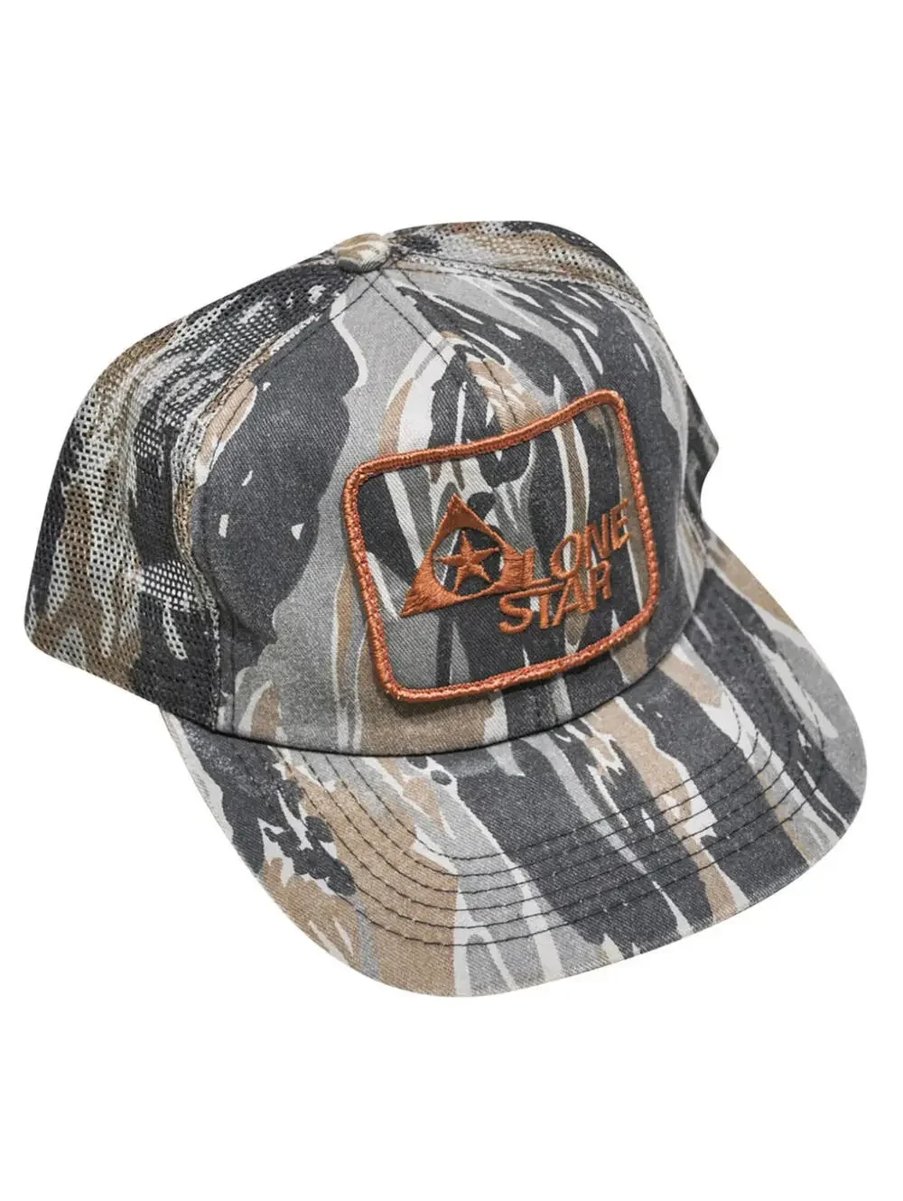 Vintage Lone Star 90s Camo Hunting Trucker Cap Snapback Hat